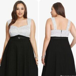 Torrid Belted Polka Dot Swing Dress Size 14